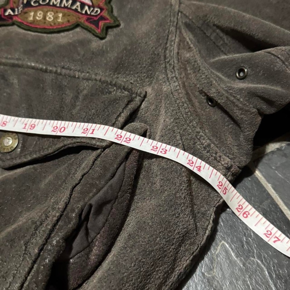 TRUE VINTAGE 80s Guess Leather A-2 Type Airforce Inspired Bomber Jacket - Medium - Picture 8 of 8